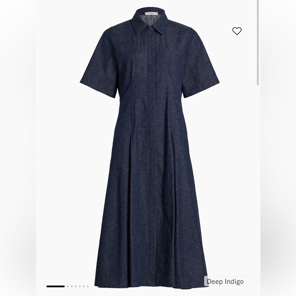 NWT: Vince Denim Shirt Midi Dress - current Season - Picture 6 of 15